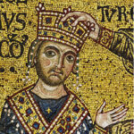 Immagine di re Guglielmo - II tratto dal mosaico dell'incoronazione fatta da Cristo - Duomo di Monreale.