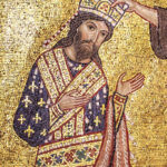 Ruggero riceve la corona da Cristo (dettaglio; mosaico presso la chiesa della Martorana)